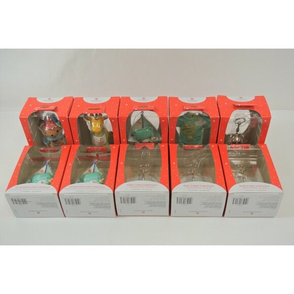 American Greetings Christmas Ornaments Grandson Parents-To-Be Lot of 10 Heirloom - Picture 1 of 9